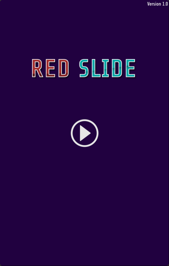 Red Slide Game Welcome Screen Screenshot.