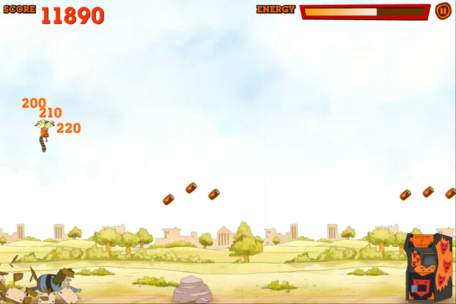 Regular Show Ride Em Rigby Game Play Screenshot.