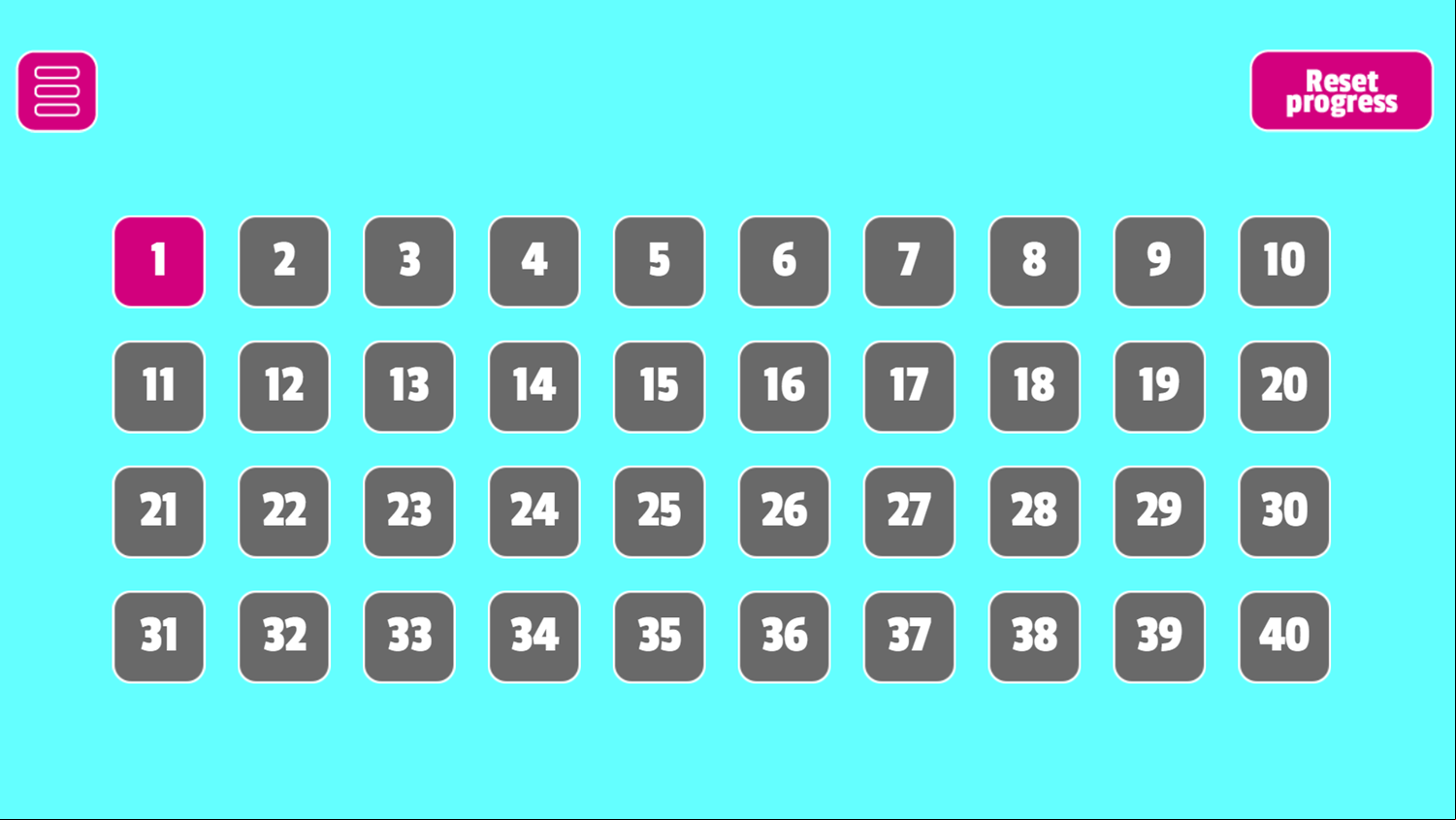 Remove Puzzle Game Level Select Screenshot.