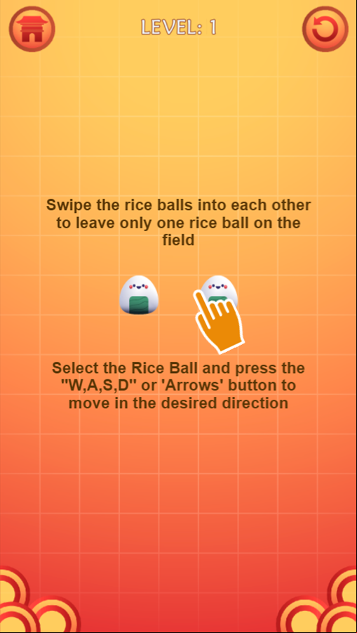 Rice Ball Rumble Game How to Play Screen Screenshot.