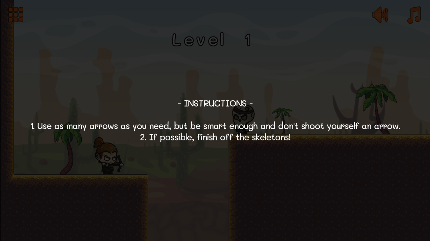 Ricochet Arrow Gameplay Instructions Screen Screenshot.