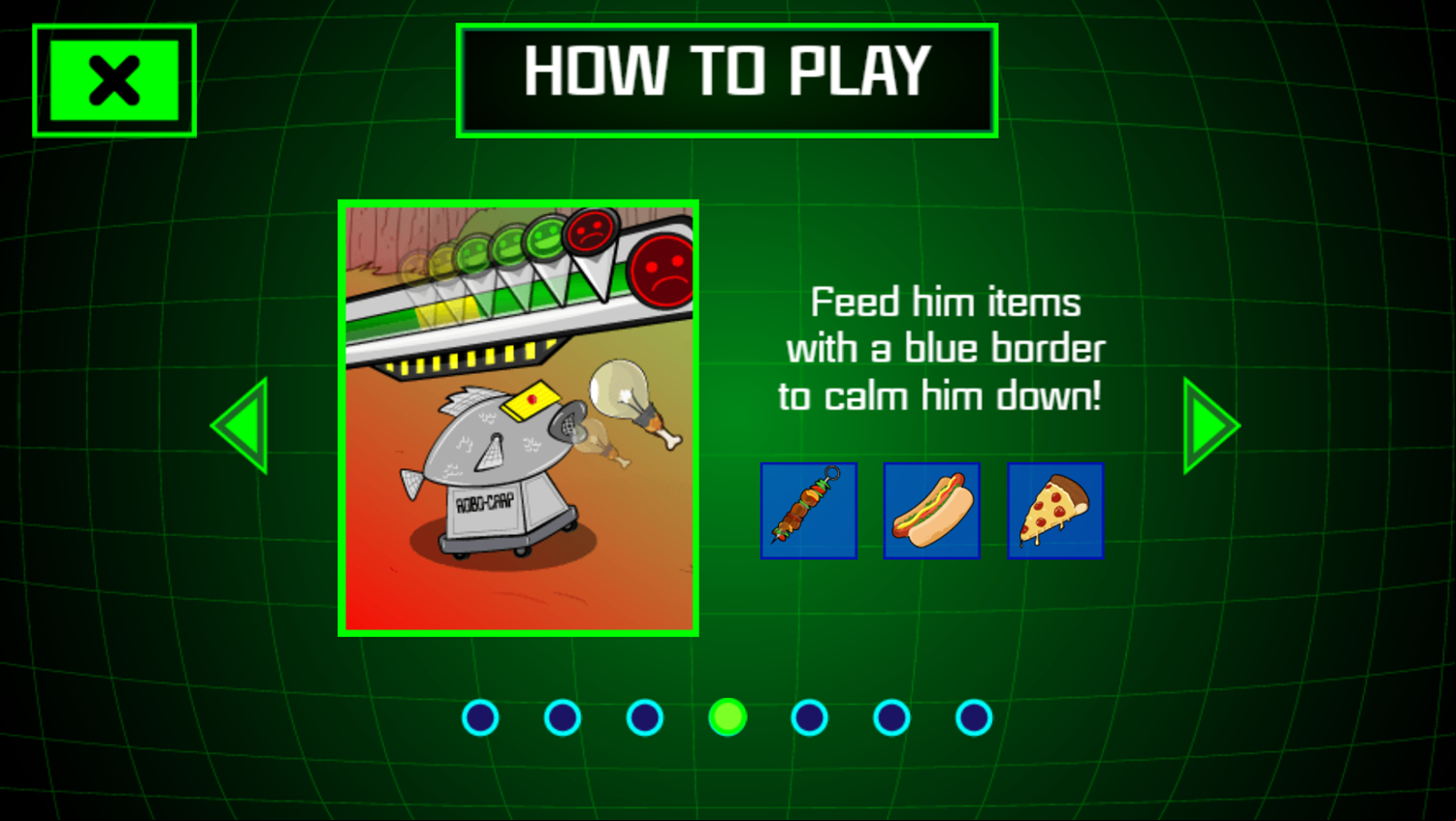 Robo-Carpe Diem Game Instructions Screenshot.