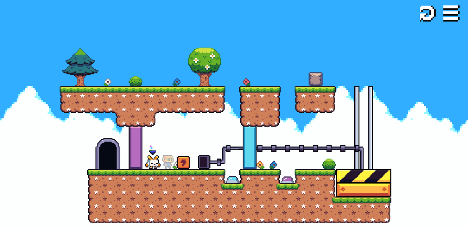 Roboduo Game Level With Two Switches Screenshot.