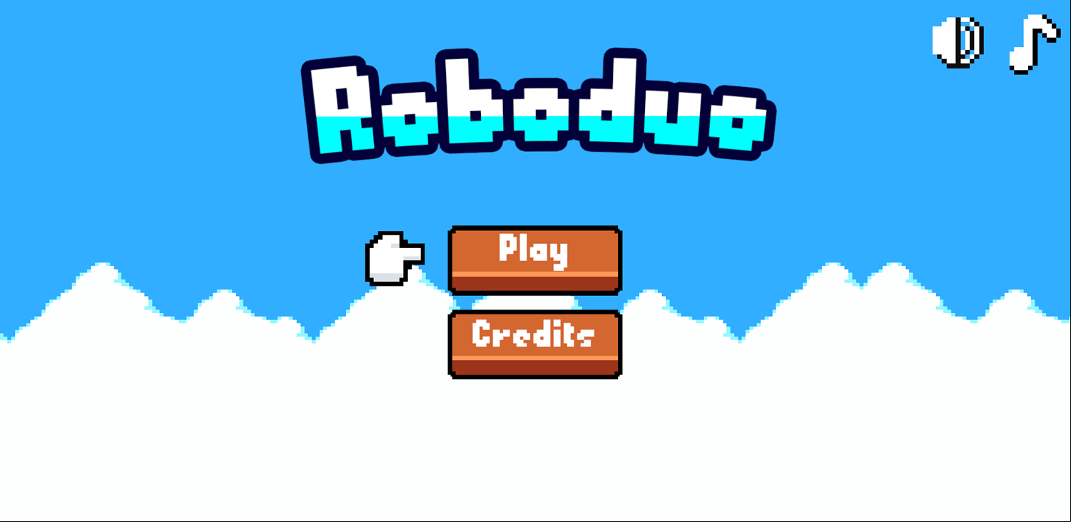 Roboduo Game Welcome Screen Screenshot.