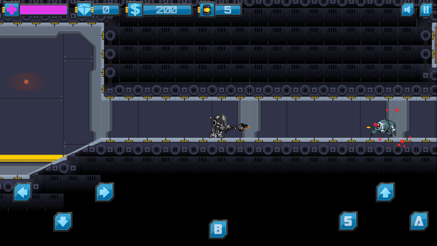 Robot Trooper Game Level Play Screenshot.