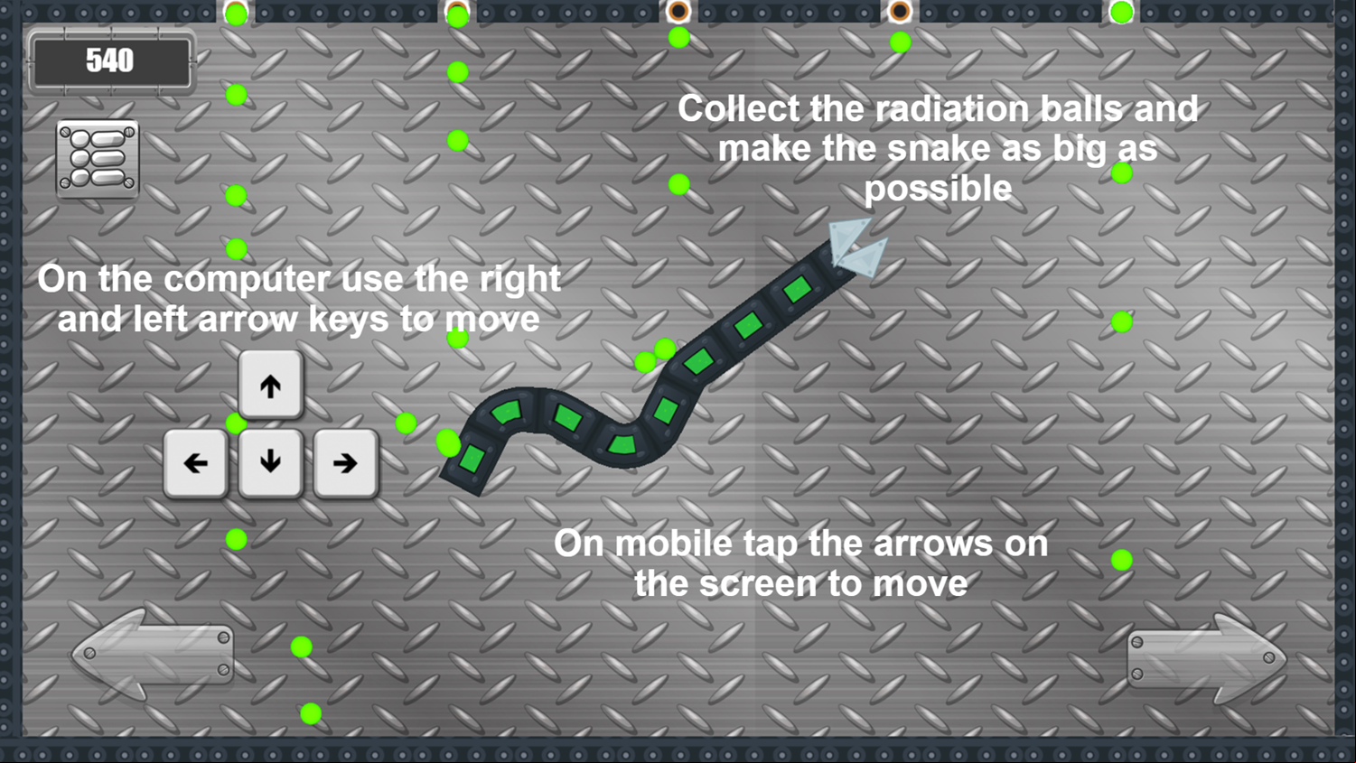 Robotic Snake Game How To Play Screenshot.