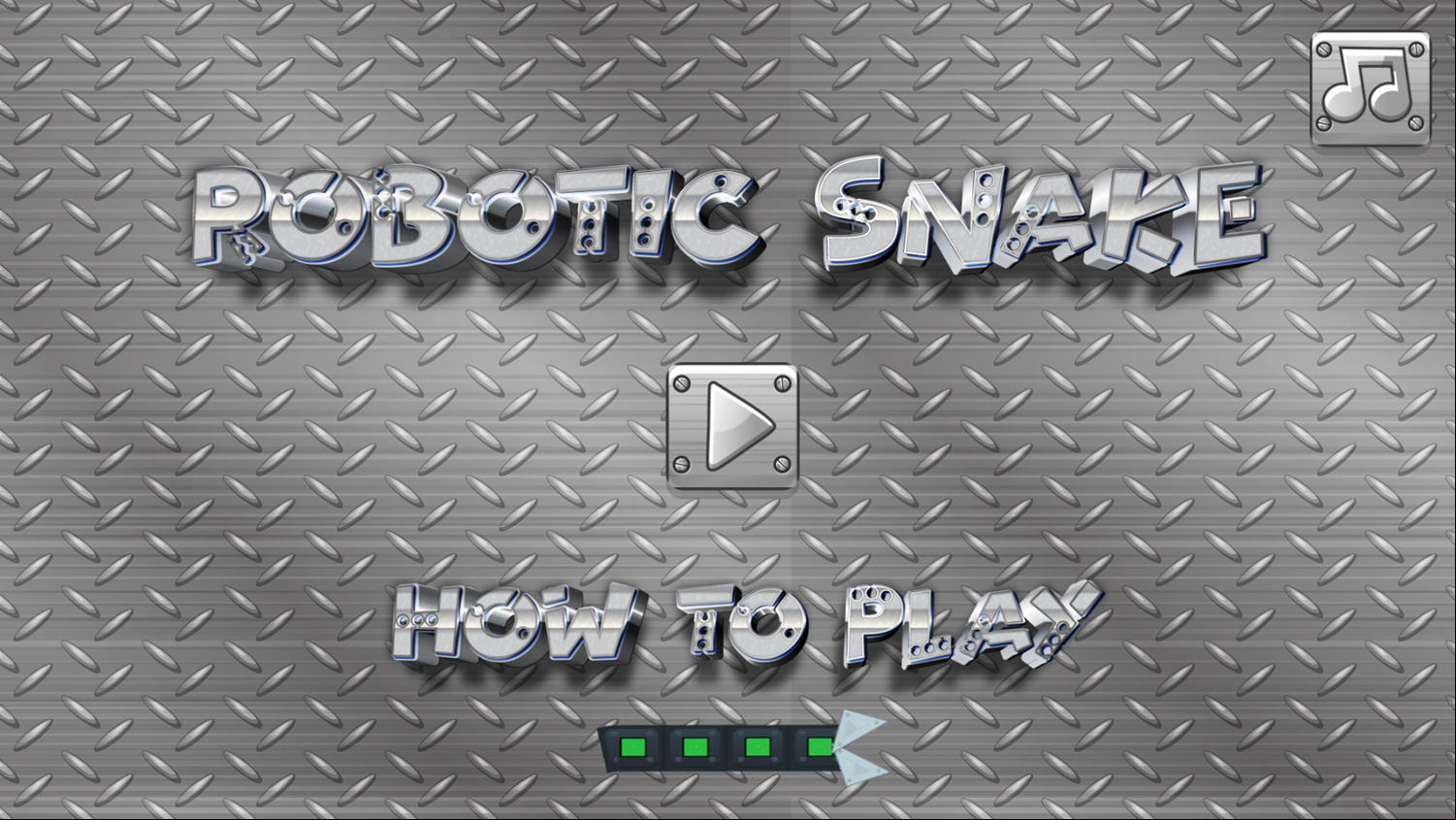 Robotic Snake Game Welcome Screen Screenshot.