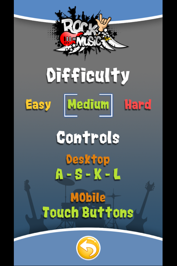 Rock Music Difficulty Mode Screenshot.