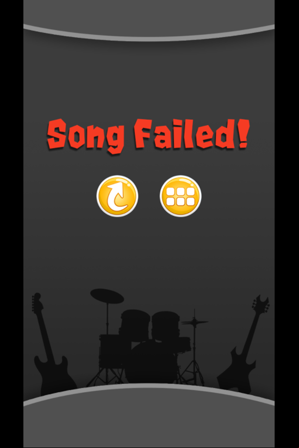Rock Music Game Over Song Failed Screenshot.