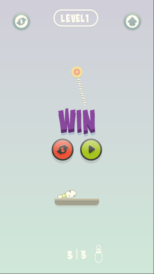 Rope Bawling Game Win Screenshot.