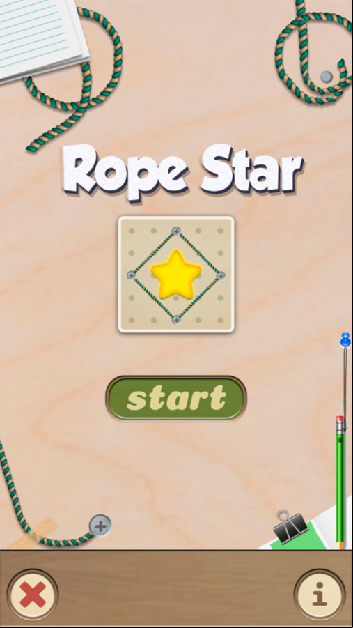 Rope Star Game Welcome Screen Screenshot.