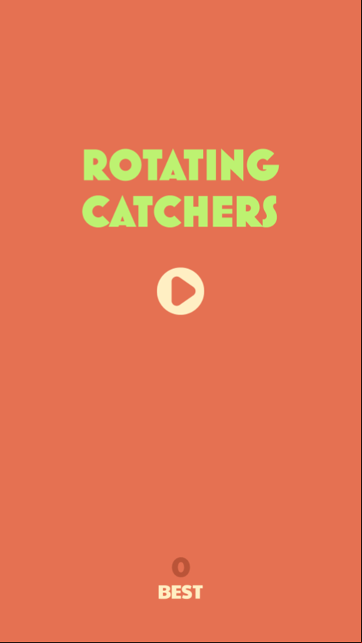 Rotating Catchers Game Welcome Screen Screenshot.