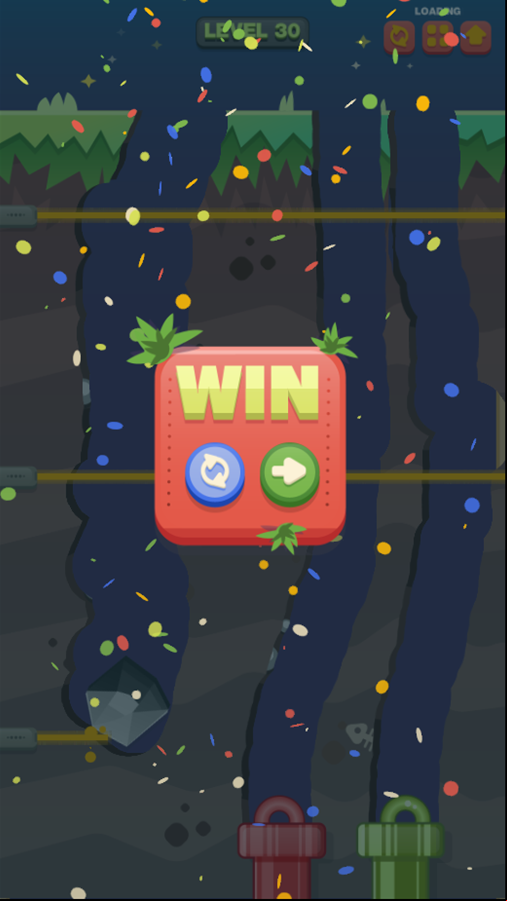 Route Digger 3 Game Final Level Beat Screenshot.