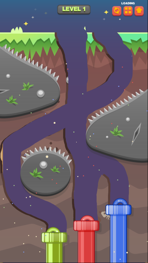 Route Digger 3 Game Level Play Screenshot.