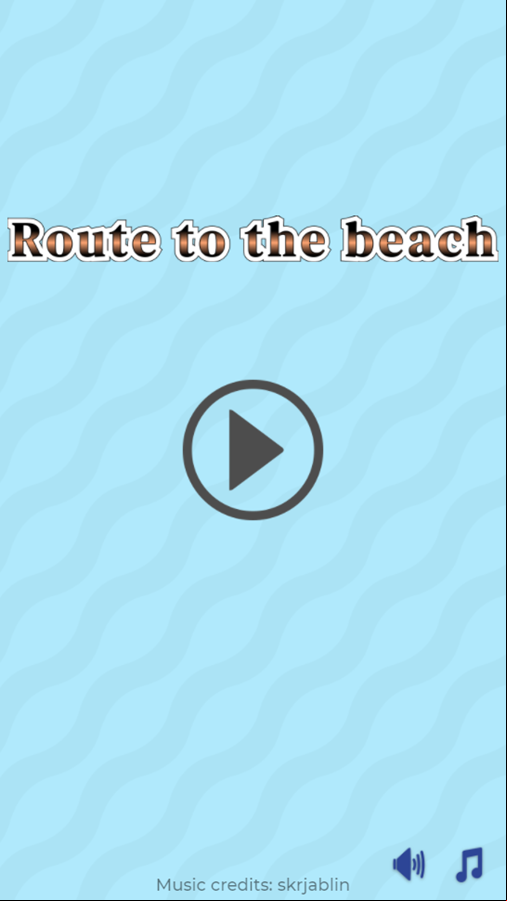 Route to the Beach Game Welcome Screen Screenshot.
