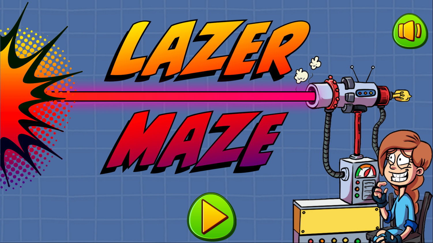 Rubi's Lazer Maze Game Welcome Screen Screenshot.