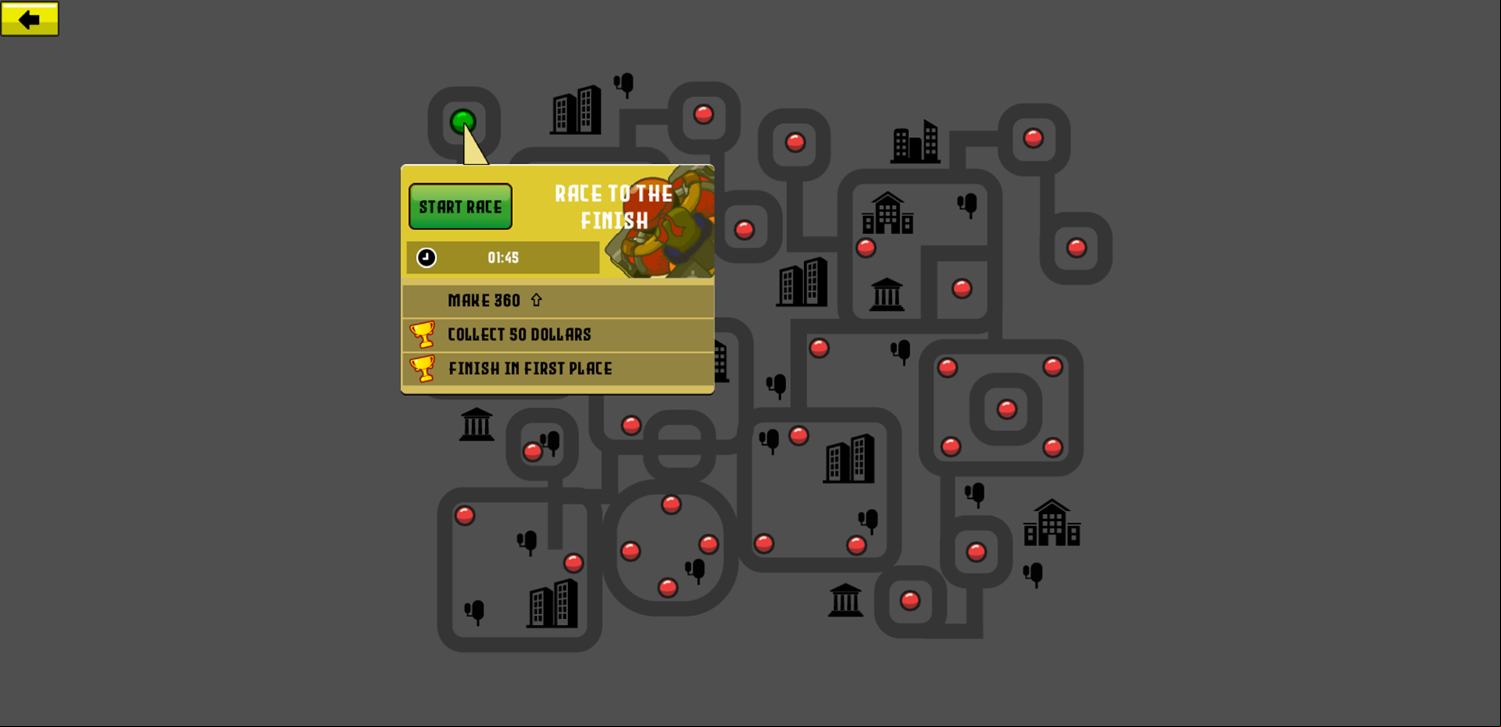 Rude Races Game Level Goals Screen Screenshot.