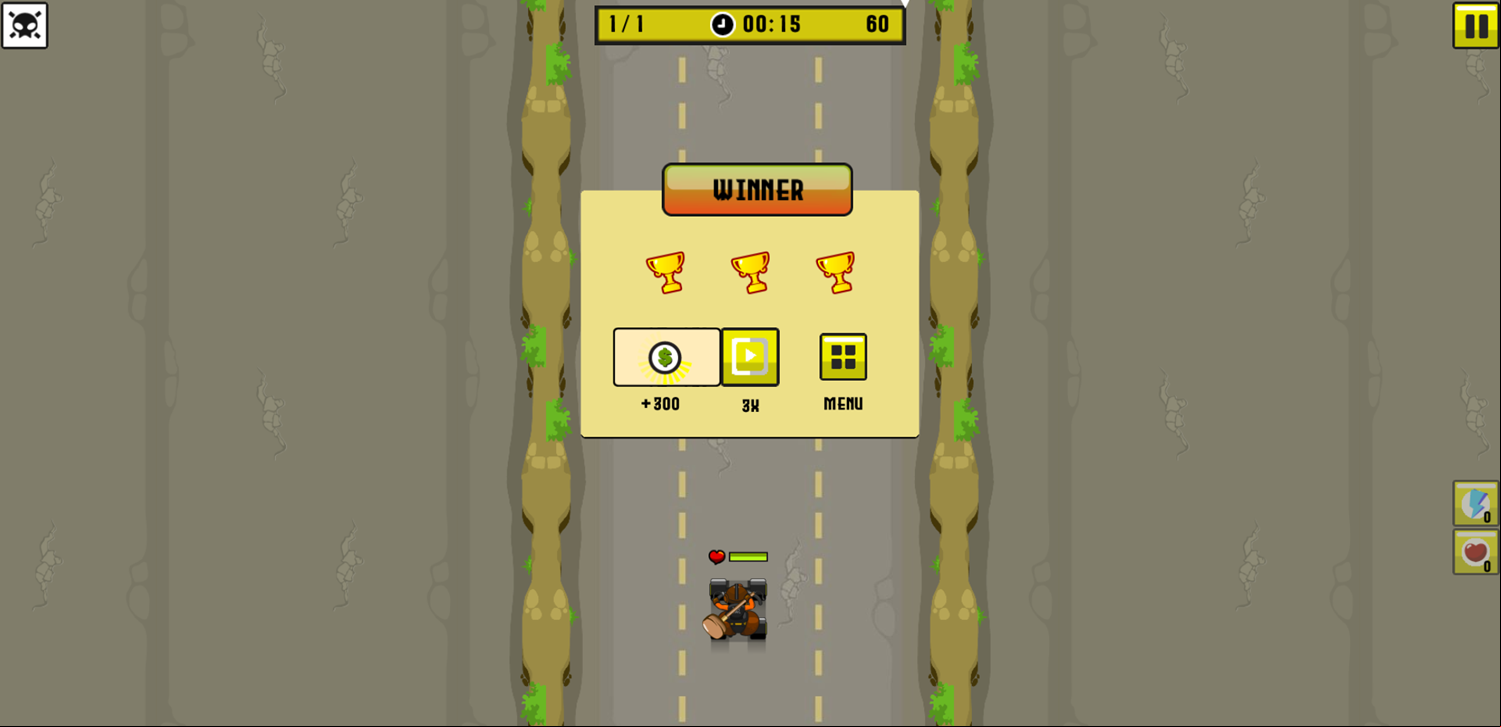 Rude Races Game Race Won Screen Screenshot.