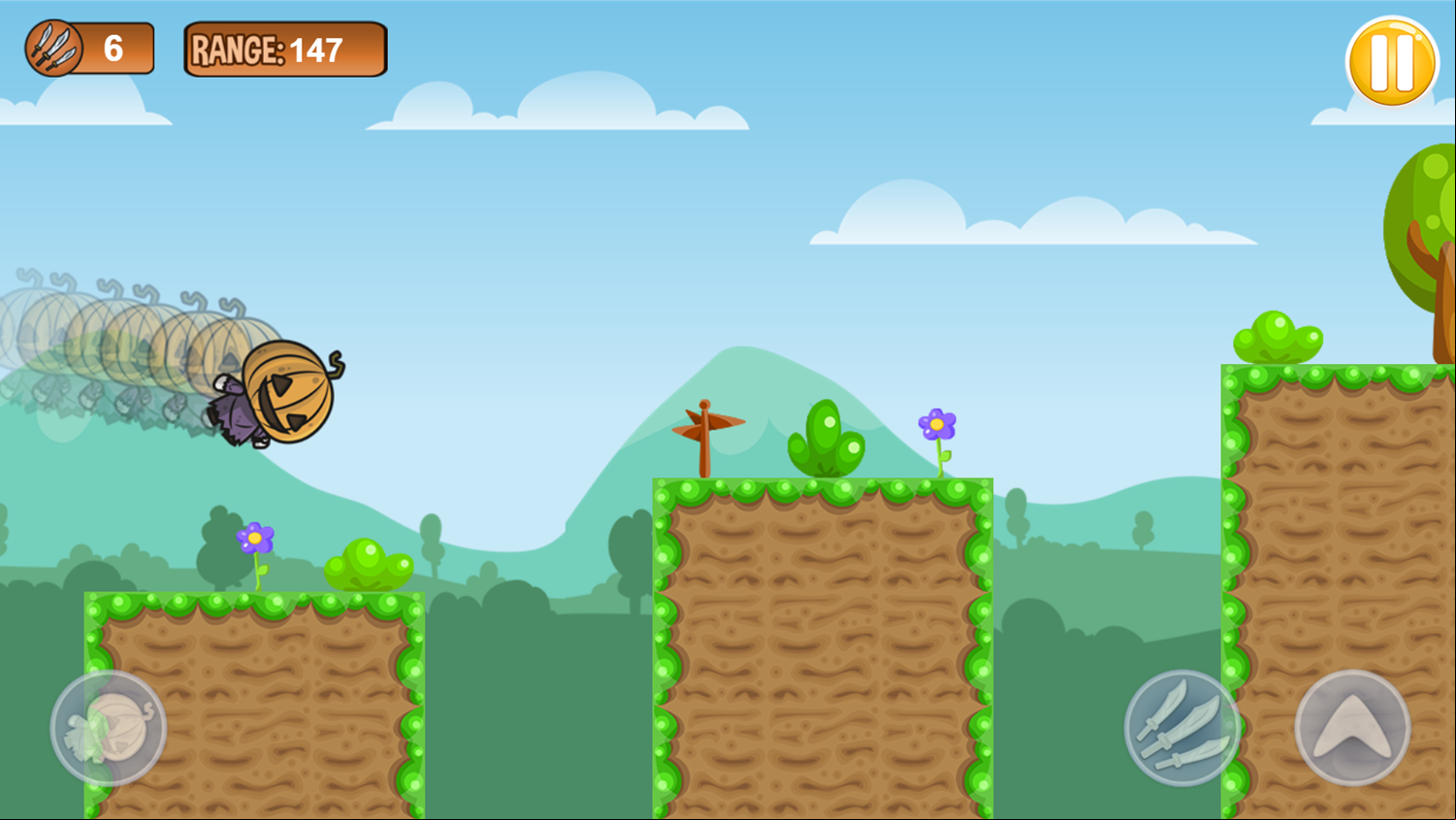 Running Pumpkin Game Platforming Screenshot.