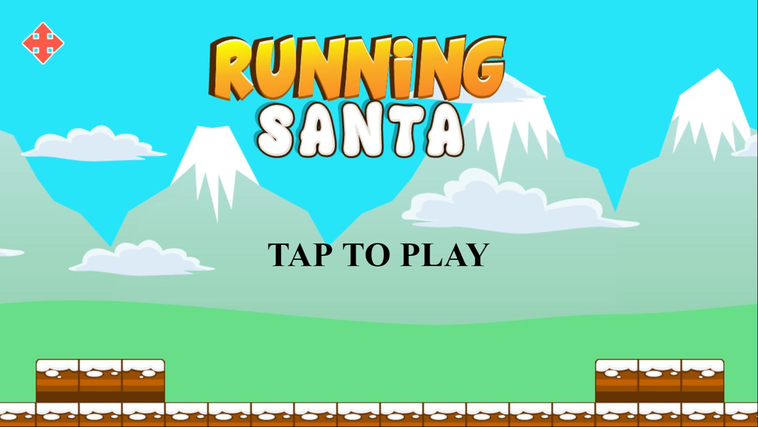 Running Santa Game Welcome Screen Screenshot.