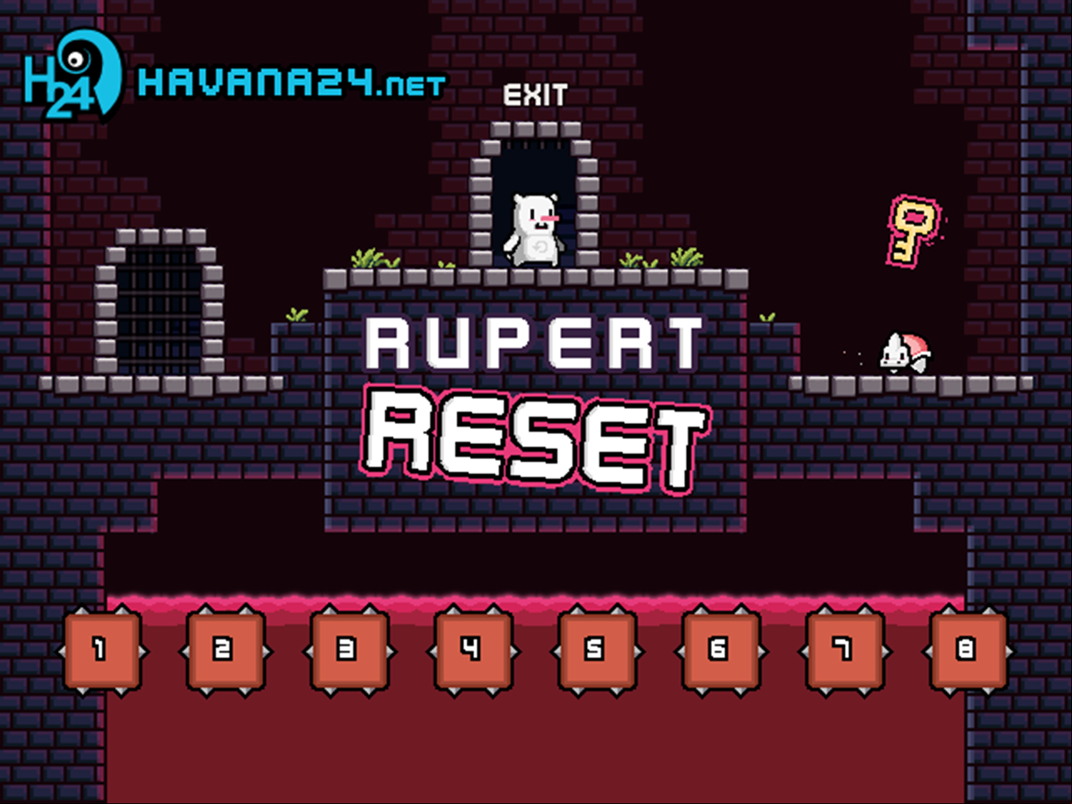Rupert Reset Game Welcome Screen Screenshot.