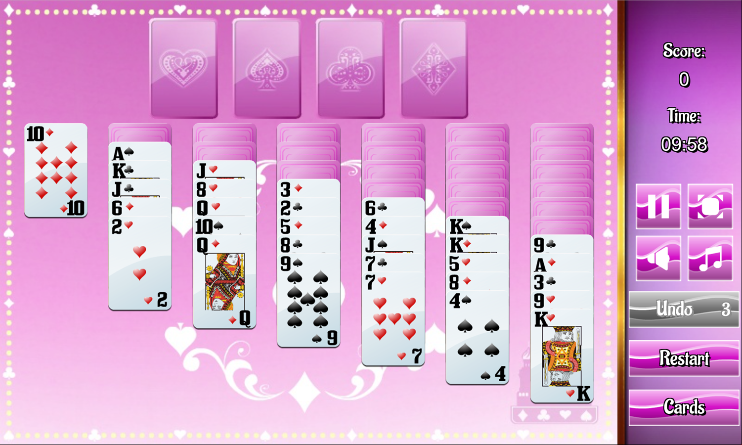 Russian Solitaire Game Screenshot.