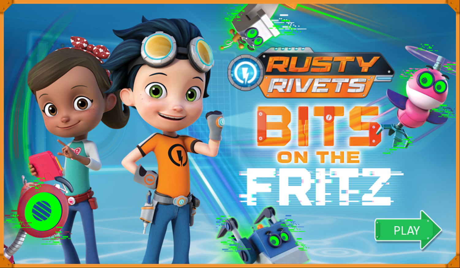 Rusty Rivets Bits on the Fritz Game Welcome Screen Screenshot.