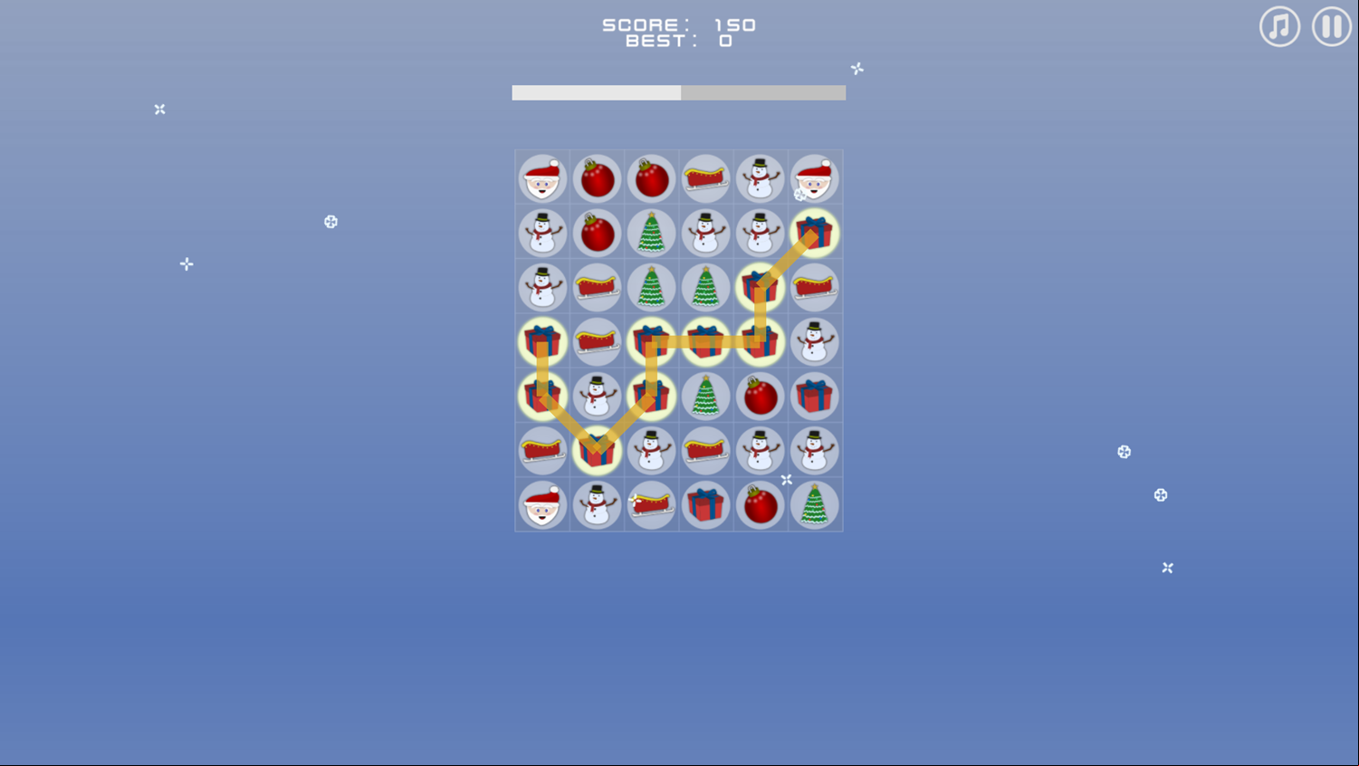 Santa Match Game Play Screenshot.