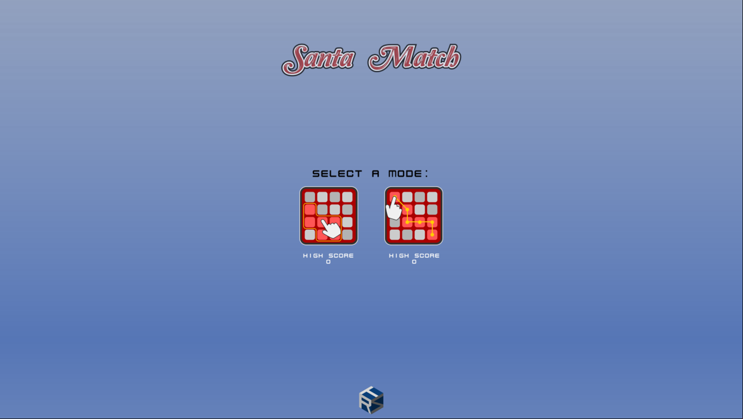 Santa Match Game Welcome Screen Screenshot.