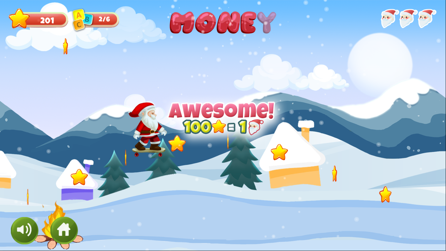 Santa The Skater Game Play Screenshot.