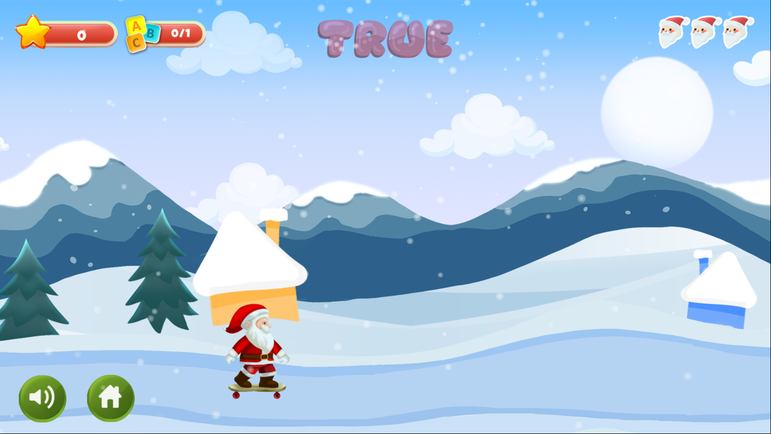 Santa The Skater Game Start Screenshot.