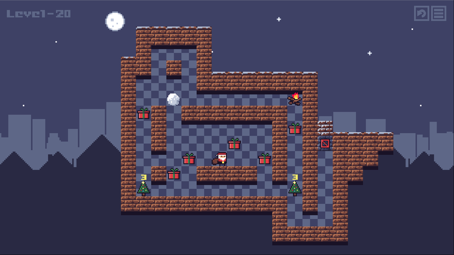 Santa's Delivery Game Final Level Screenshot.
