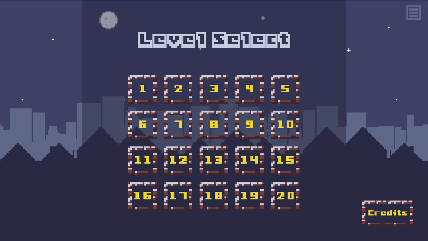 Santa's Delivery Game Level Select Screen Screenshot.