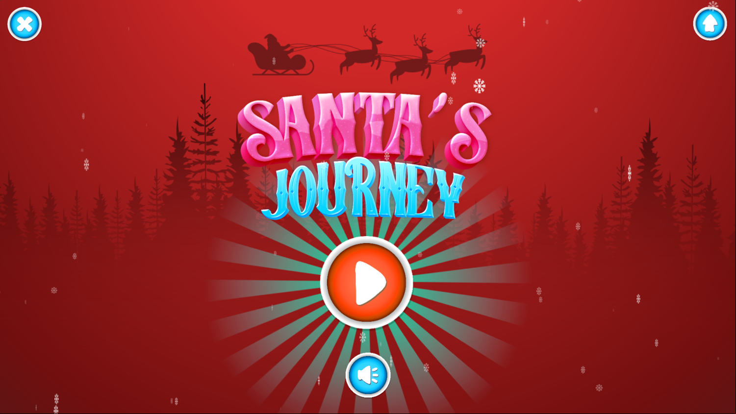 Santa's Journey Game Welcome Screen Screenshot.