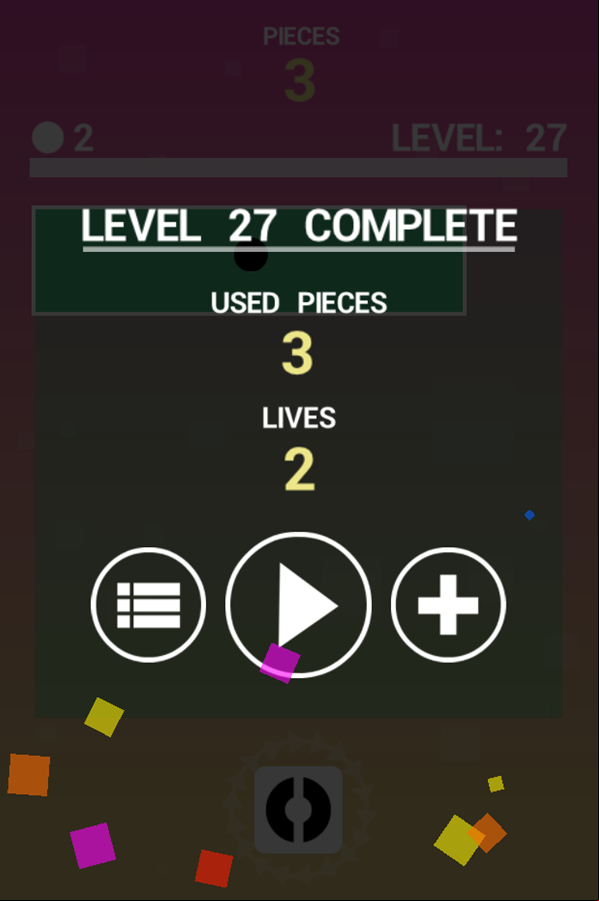 Scaled Game Level Complete Screen Screenshot.