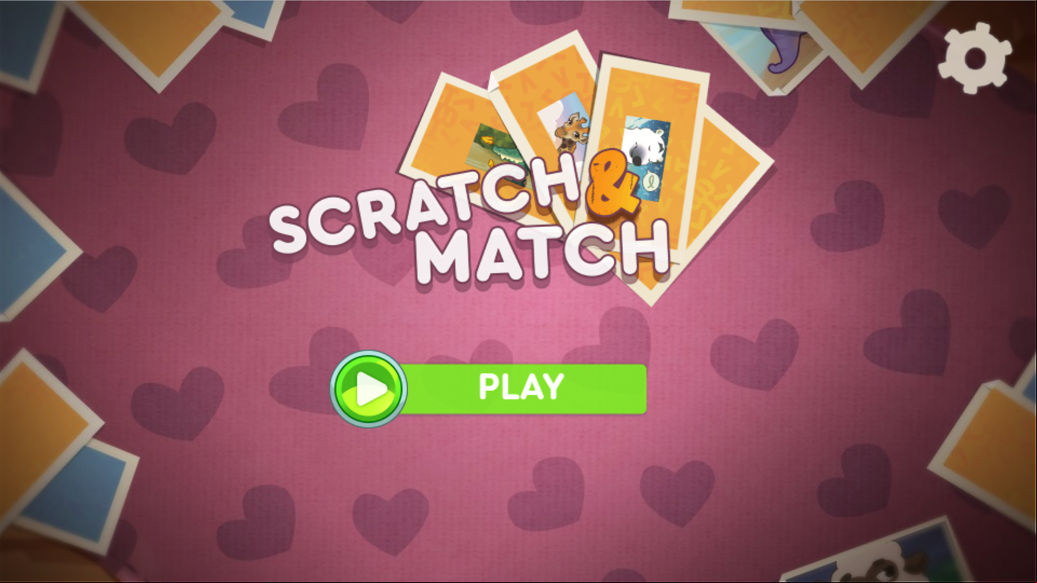Scratch and Match Animal Game Welcome Screen Screenshot.