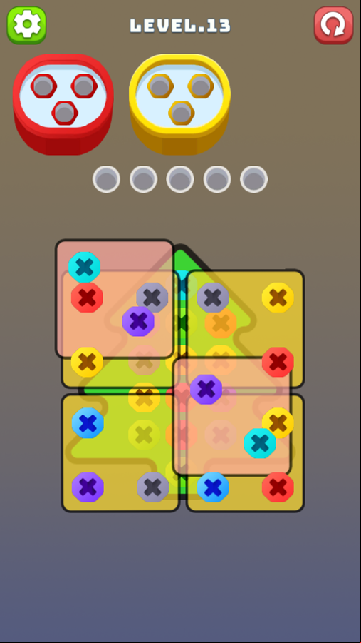 Screw Spin Game Level Progress Screenshot.