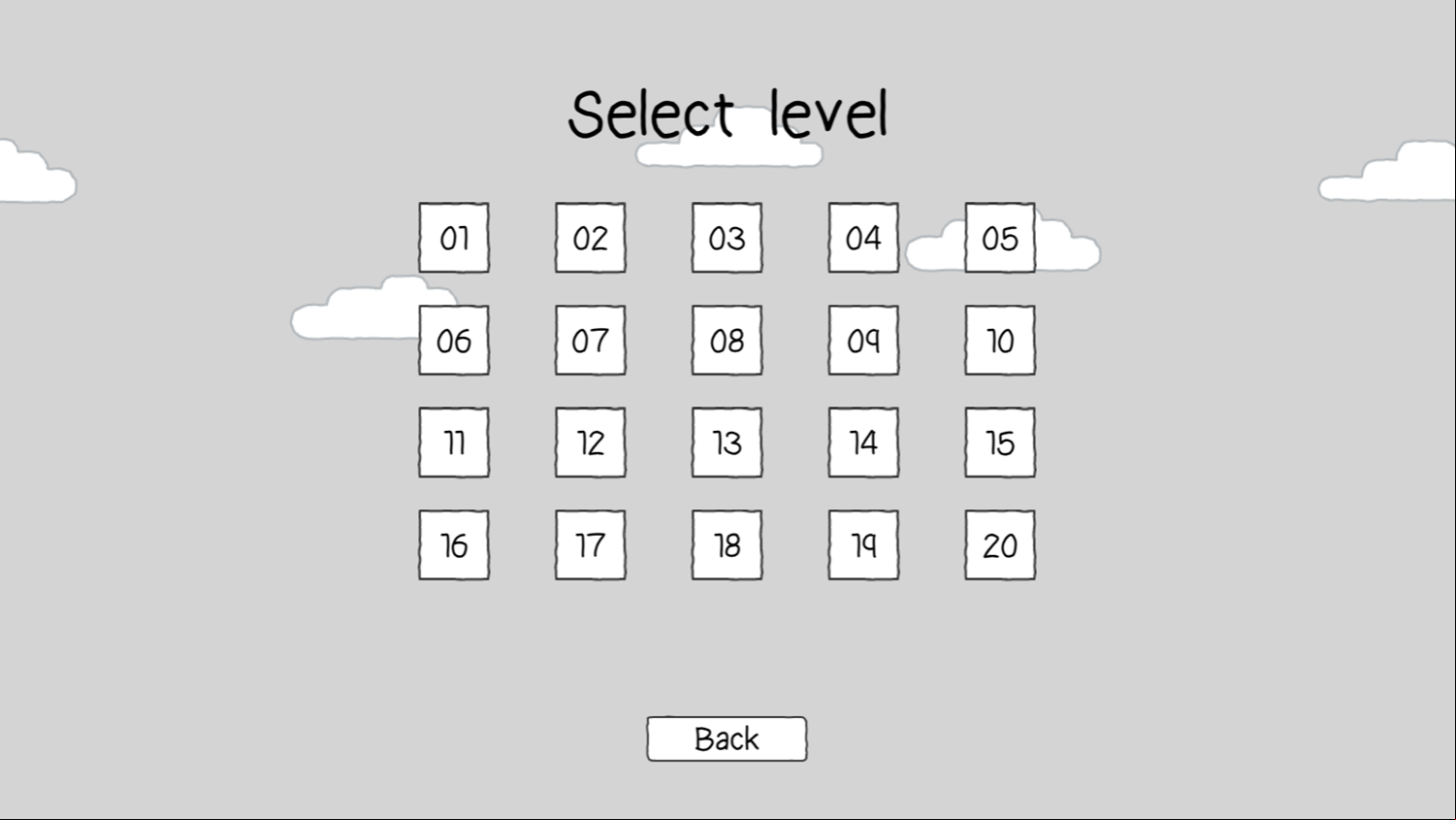 Scribble World Logic Puzzle Game Level Select Screen Screenshot.