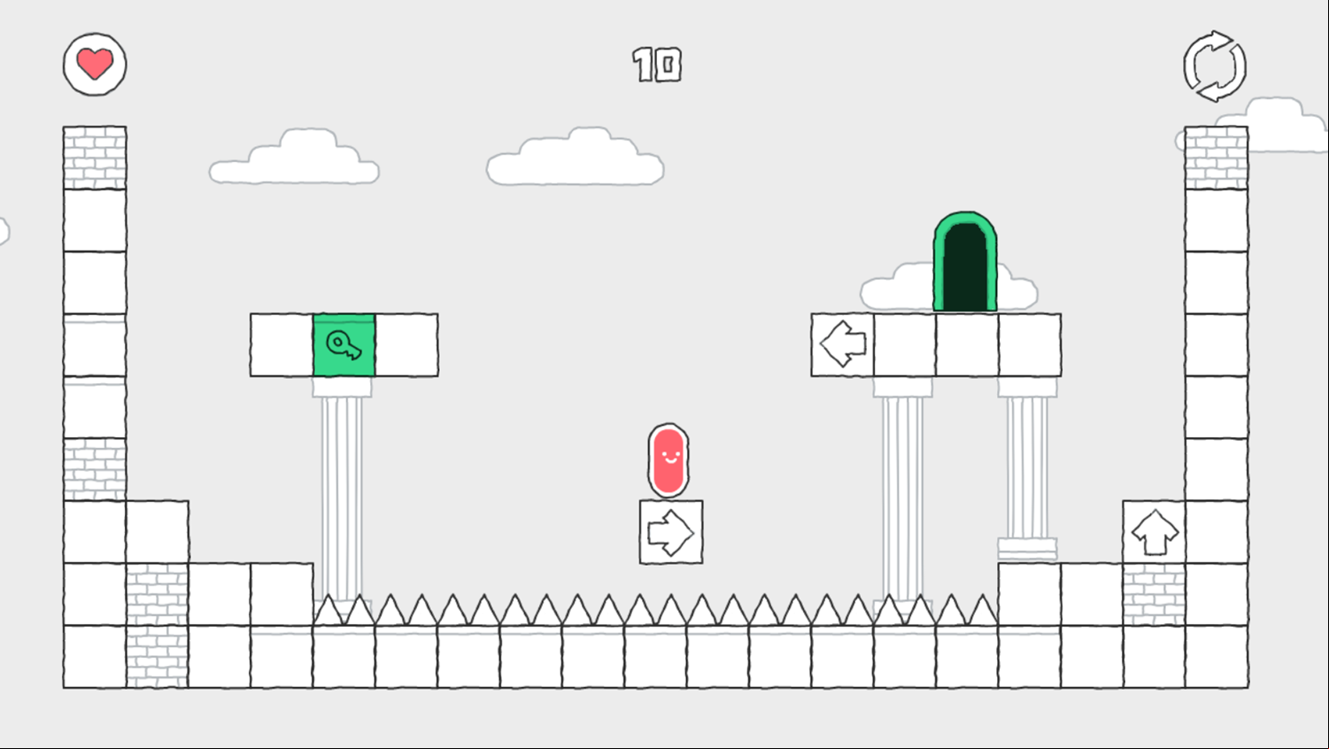 Scribble World Platform Puzzle Game Level With Horizontal Moving Platforms Screenshot.