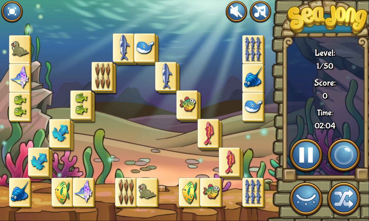 Seajong Game Level Start Screenshot.