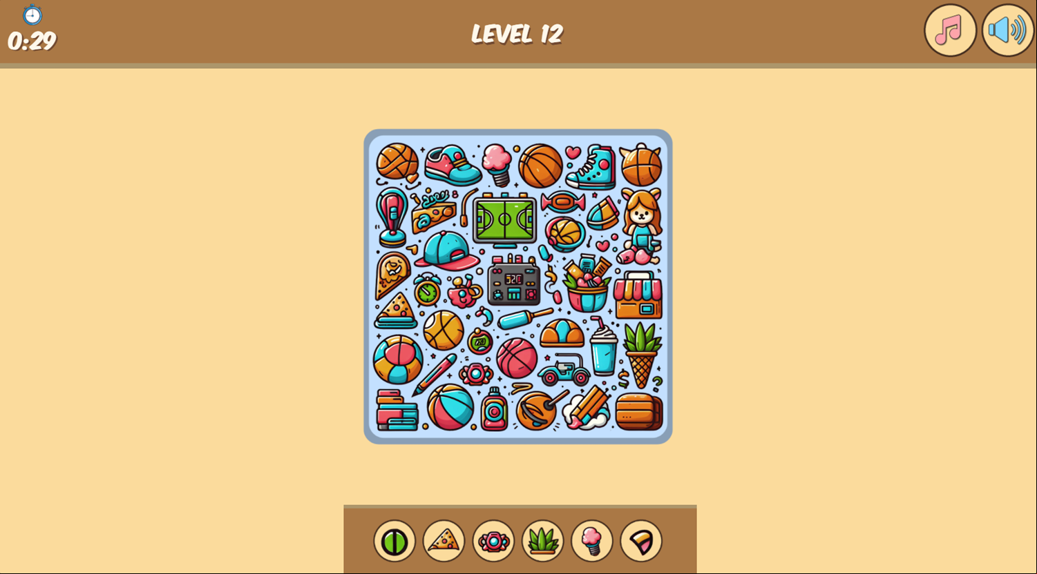 Seek and Find Game Final Level Screenshot.