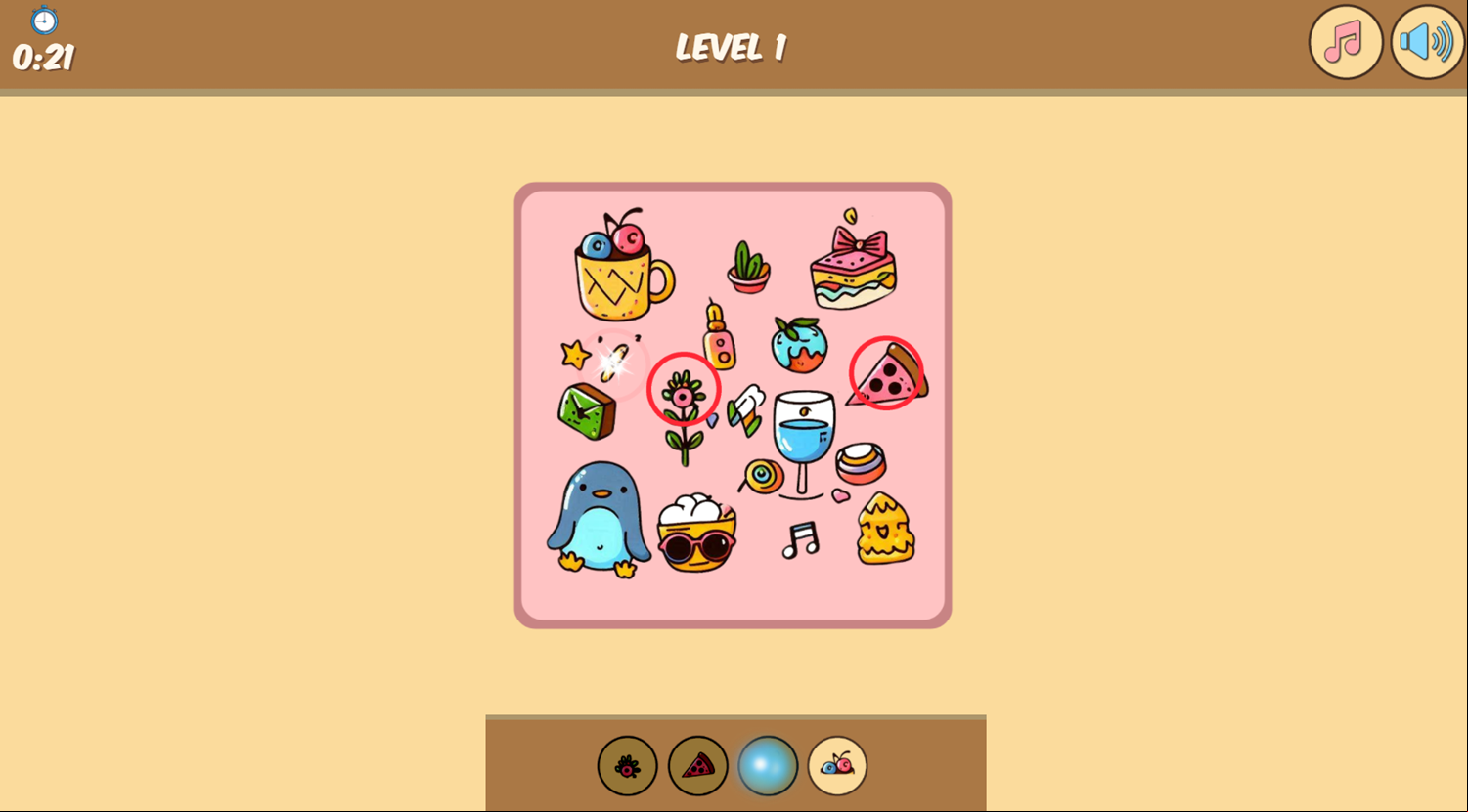 Seek and Find Game Level Play Screenshot.