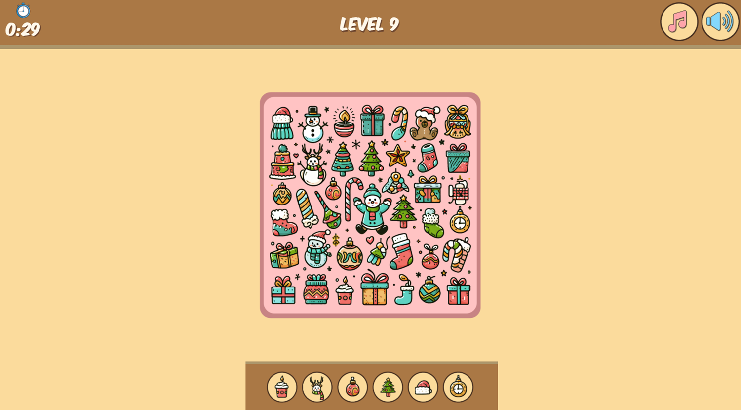 Seek and Find Game Level Progress Screenshot.