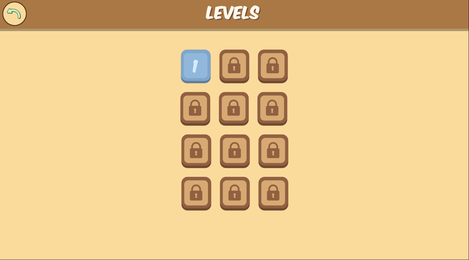 Seek and Find Game Level Select Screenshot.