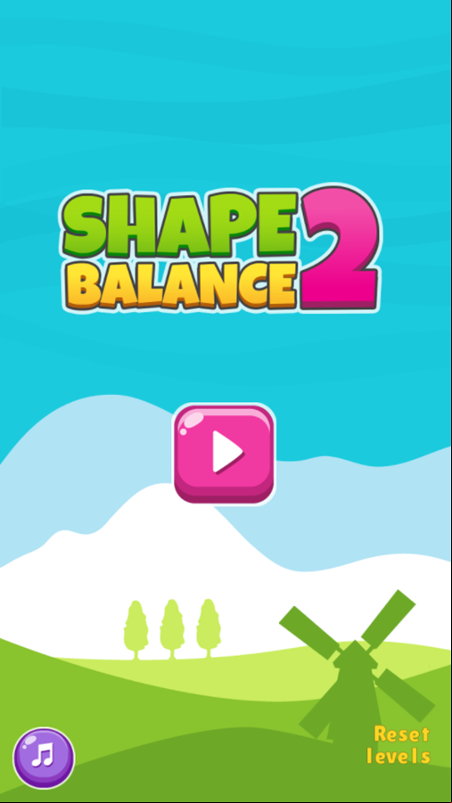 Shape Balance 2 Game Welcome Screen Screenshot.