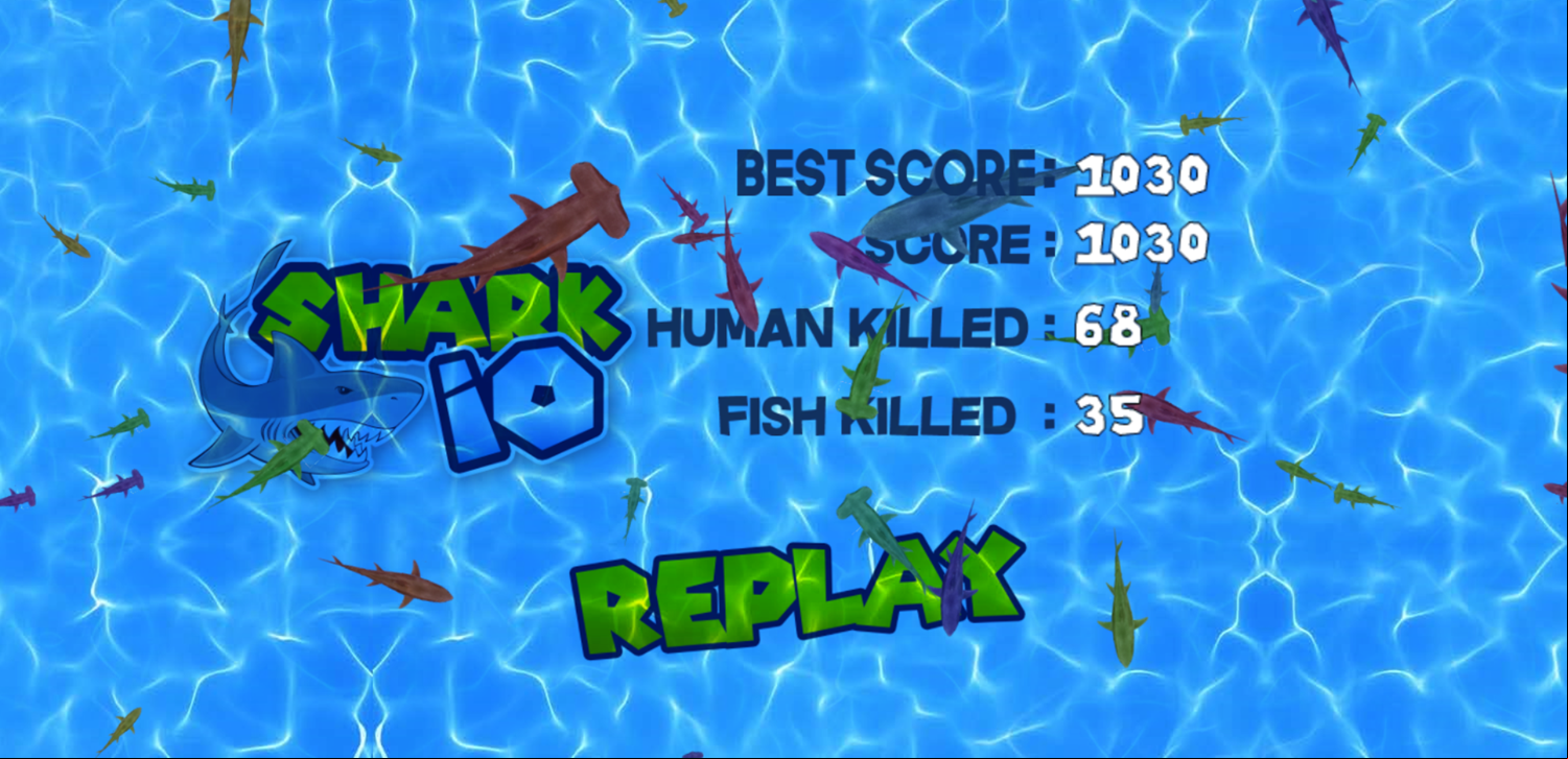 Shark.io Game Over Screen Screenshot.