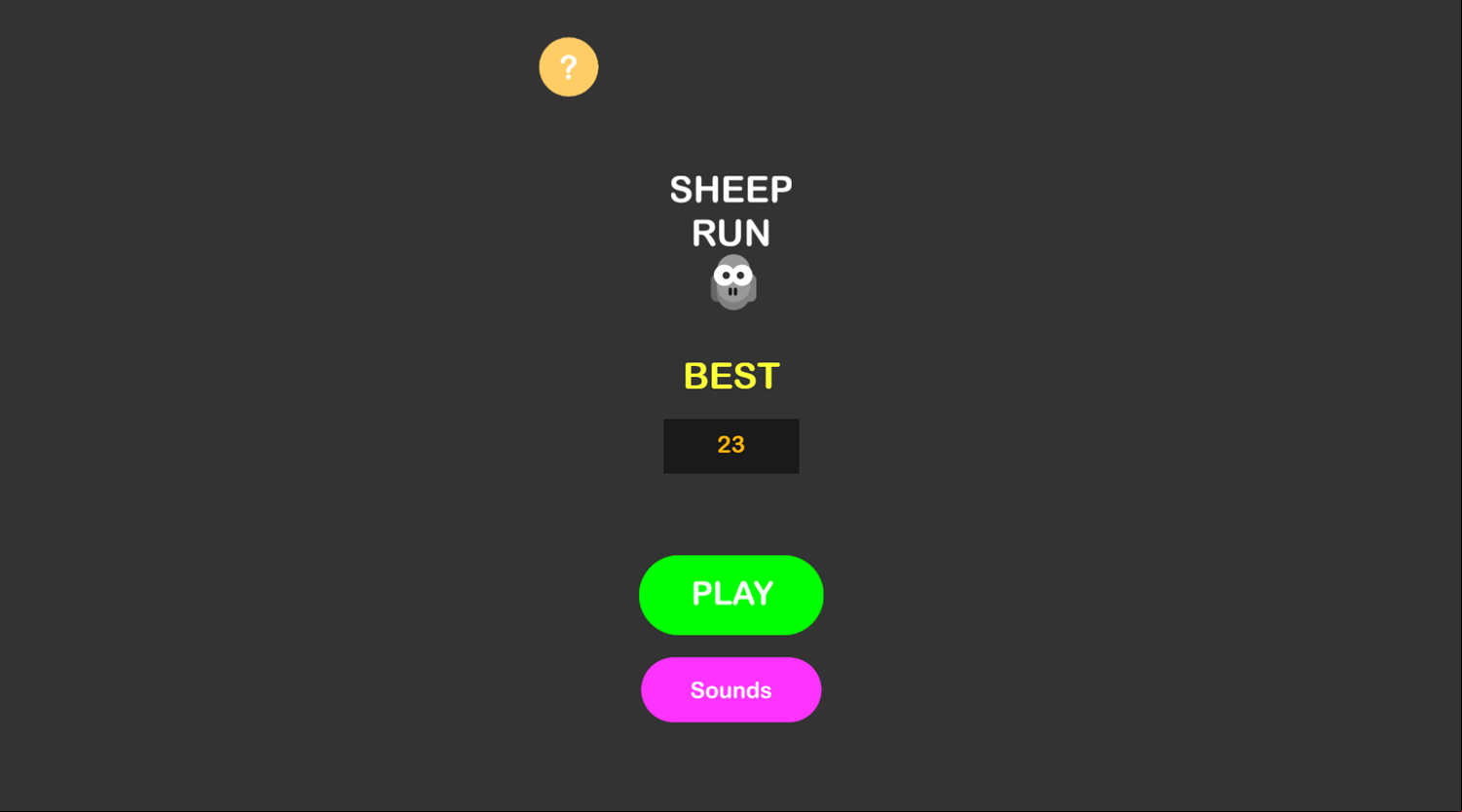 Sheep Run Game Best Score Screenshot.