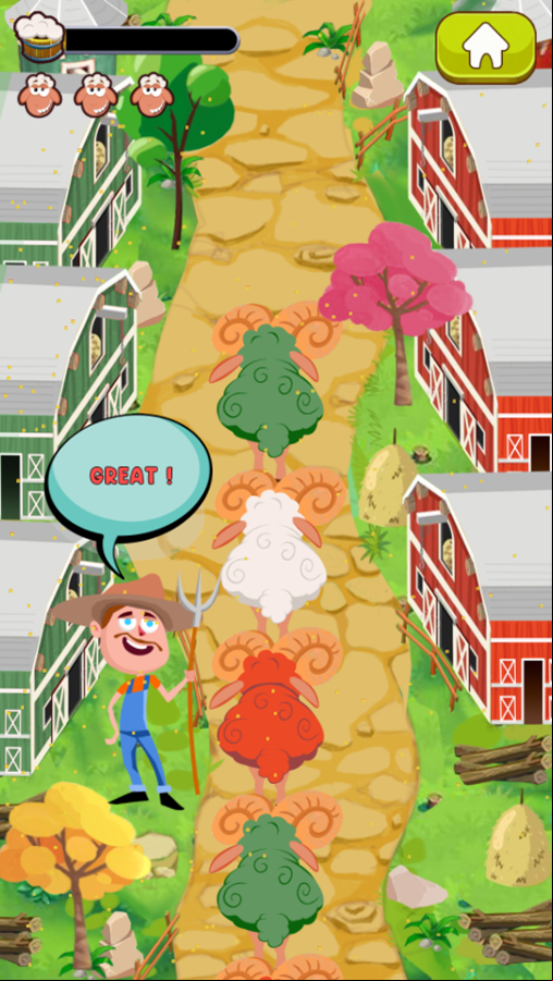 Sheep Rush Game Play Screenshot.