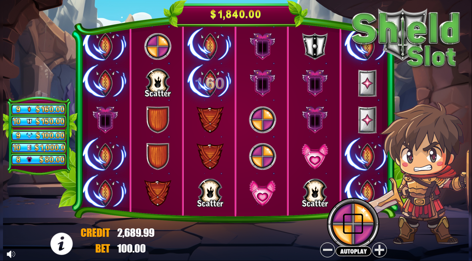 Shield Slot Game Won Screenshot.