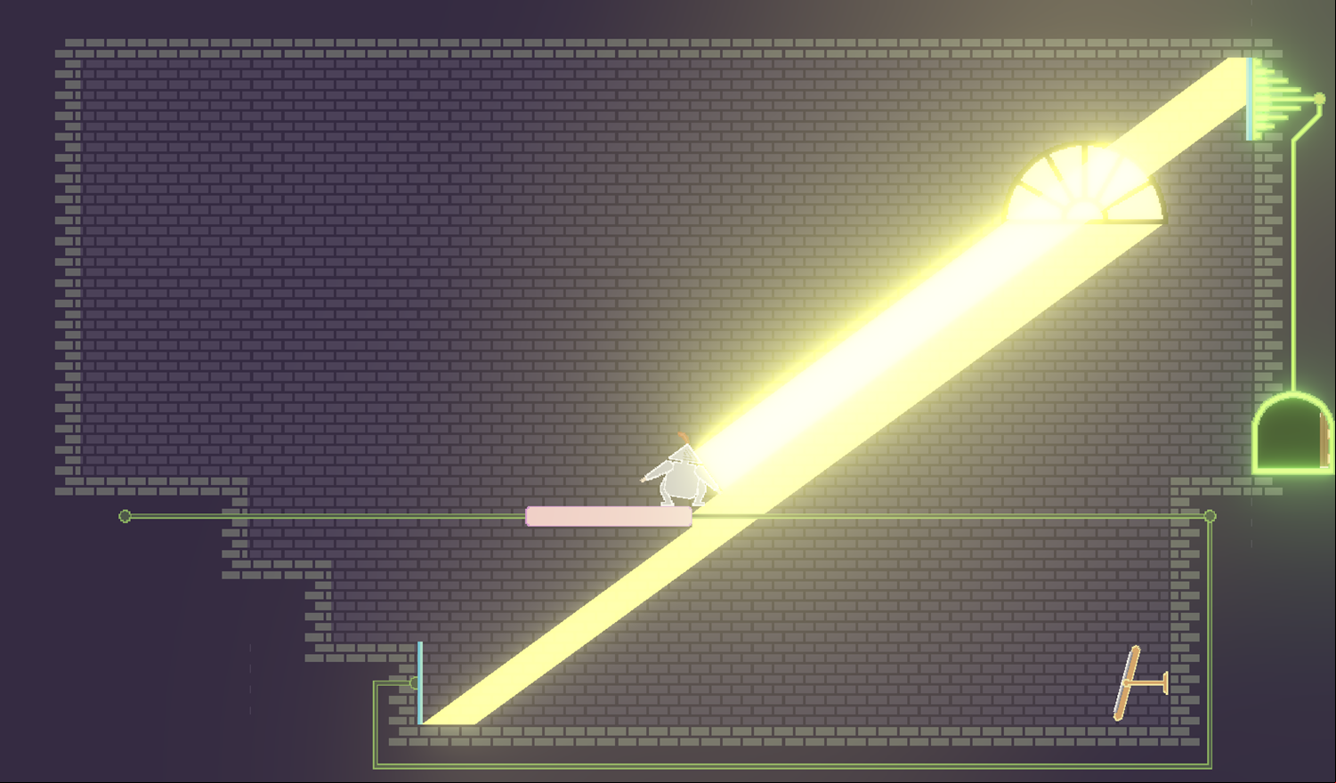 Shining Knight Game Level With a Moving Platform Screenshot.